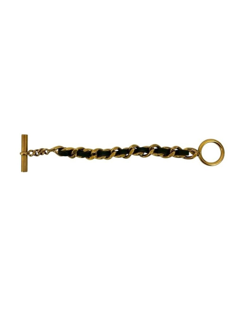 Chanel Chain Leather GP Bracelet Bangle - Picture 5 of 5